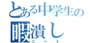 とある中学生の暇潰し（ニート）