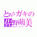 とあるガキの佐野萌美（会長ですけど……何か？（笑））