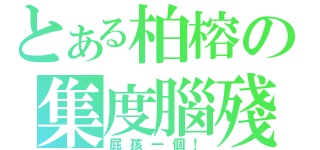 とある柏榕の集度腦殘（屁孩一個！）