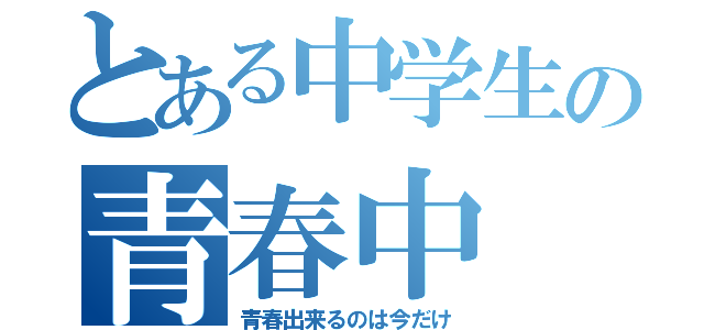 とある中学生の青春中（青春出来るのは今だけ）