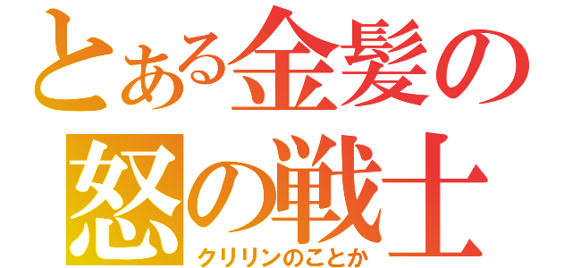 とある金髪の怒の戦士（クリリンのことか）