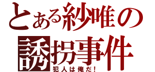 とある紗唯の誘拐事件（犯人は俺だ！）