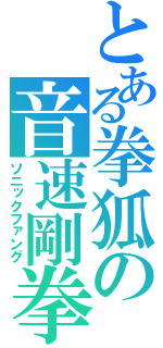 とある拳狐の音速剛拳（ソニックファング）