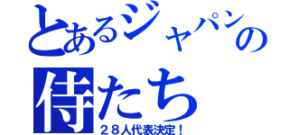 とあるジャパンの侍たち（２８人代表決定！）