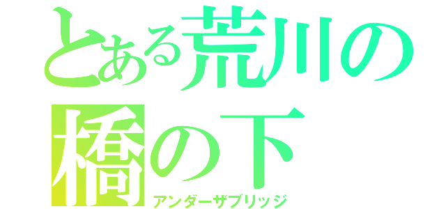 とある荒川の橋の下（アンダーザブリッジ）