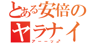 とある安倍のヤラナイカ（アーーッ♂）