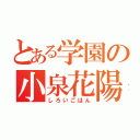 とある学園の小泉花陽（しろいごはん）