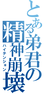 とある弟君の精神崩壊（ハイテンション）