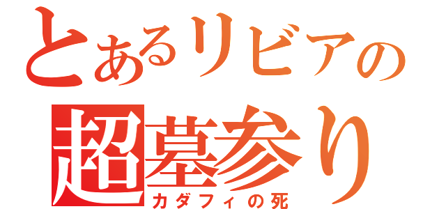 とあるリビアの超墓参り（カダフィの死）