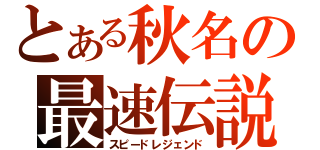 とある秋名の最速伝説（スピードレジェンド）