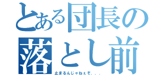 とある団長の落とし前（止まるんじゃねぇぞ．．．）