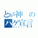 とある神のハゲ宣言（マジで！？）