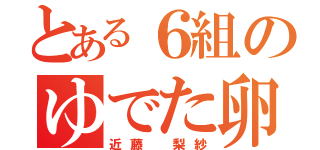 とある６組のゆでた卵（近藤 梨紗）