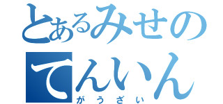 とあるみせのてんいん（がうざい）