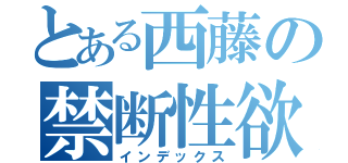 とある西藤の禁断性欲（インデックス）