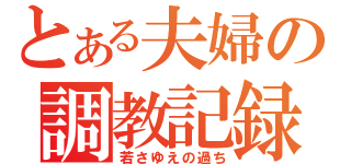 とある夫婦の調教記録（若さゆえの過ち）