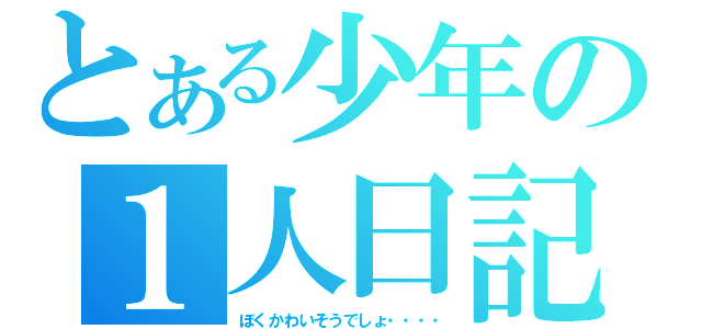 とある少年の１人日記（ぼくかわいそうでしょ・・・・）