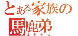 とある家族の馬鹿弟（ばかやつ）