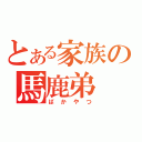 とある家族の馬鹿弟（ばかやつ）