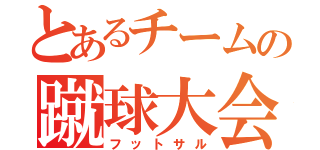 とあるチームの蹴球大会（フットサル）