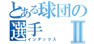 とある球団の選手Ⅱ（インデックス）