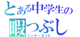 とある中学生の暇つぶし（インターネット）