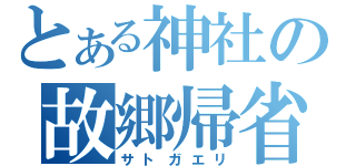 とある神社の故郷帰省（サトガエリ）