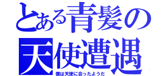 とある青髪の天使遭遇（僕は天使に会ったようだ）