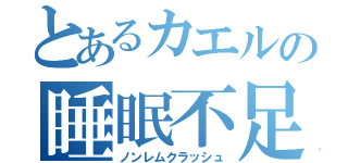 とあるカエルの睡眠不足（ノンレムクラッシュ）