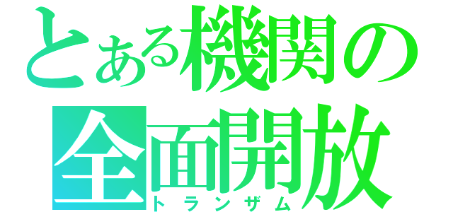 とある機関の全面開放（トランザム）