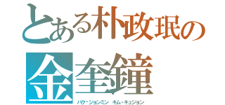 とある朴政珉の金奎鐘（パク·ジョンミン キム・キュジョン）