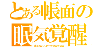 とある帳面の眠気覚醒（またモンスターｗｗｗｗｗｗ）