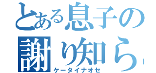 とある息子の謝り知らず（ケータイナオセ）