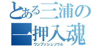 とある三浦の一押入魂（ワンプッシュソウル）