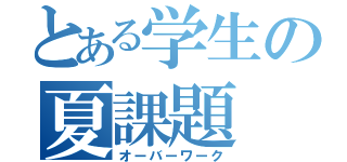 とある学生の夏課題（オーバーワーク）