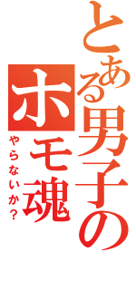 とある男子のホモ魂（やらないか？）