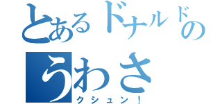 とあるドナルドのうわさ（クシュン！）