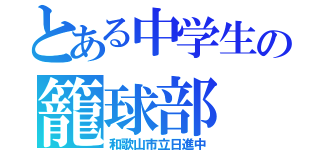 とある中学生の籠球部（和歌山市立日進中）