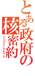 とある政府の核密約（トップシークレット）