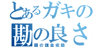 とあるガキの勘の良さ（鋼の錬金術師）