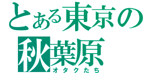 とある東京の秋葉原（オタクたち）