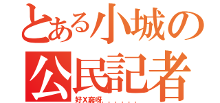 とある小城の公民記者（好Ｘ窮呀．．．．．．）