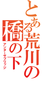 とある荒川の橋の下（アンダーザブリッジ）