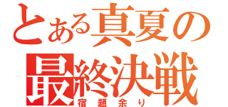 とある真夏の最終決戦（宿題余り）