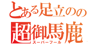 とある足立のの超御馬鹿（スーパーフール）