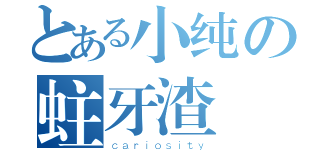 とある小纯の蛀牙渣（ｃａｒｉｏｓｉｔｙ）