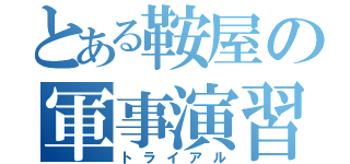 とある鞍屋の軍事演習（トライアル）