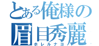 とある俺様の眉目秀麗（ホレルナヨ）