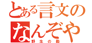 とある言文のなんぞや？教師（野生の勘）