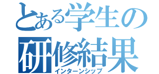 とある学生の研修結果（インターンシップ）